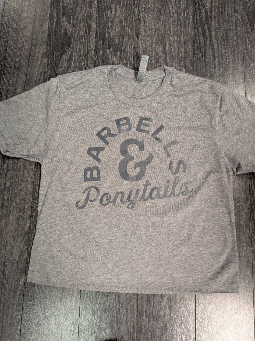 Barbells And Ponytails S/S Crop "Logo" T-Shirt Sz S NEW